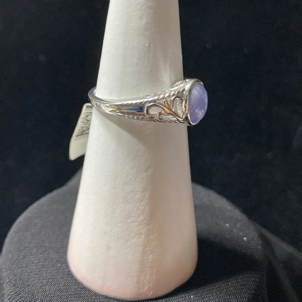 JTV vintage Sterling silver 1.51 CT oval Tanzanite ring - Picture 3 of 5